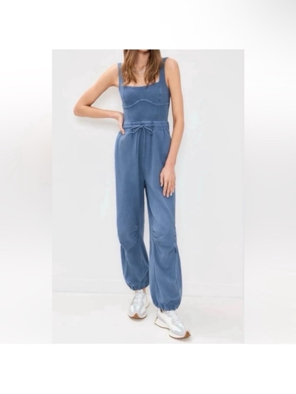 New Free People Movement Inbound Onesie Jogger Jumpsuit Blue XS